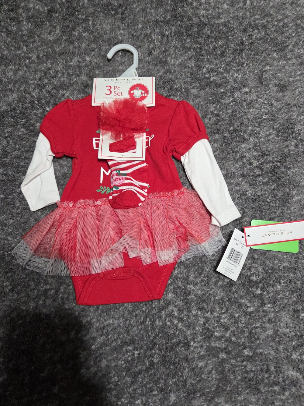 WEEPLAY Red Tutu Bodysuit 3-Piece Set